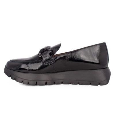 WONDERS ΓΥΝΑΙΚΕΙΑ ΔΕΡΜΑΤΙΝΑ LOAFERS A-2474 BLACK LACK - Image 3