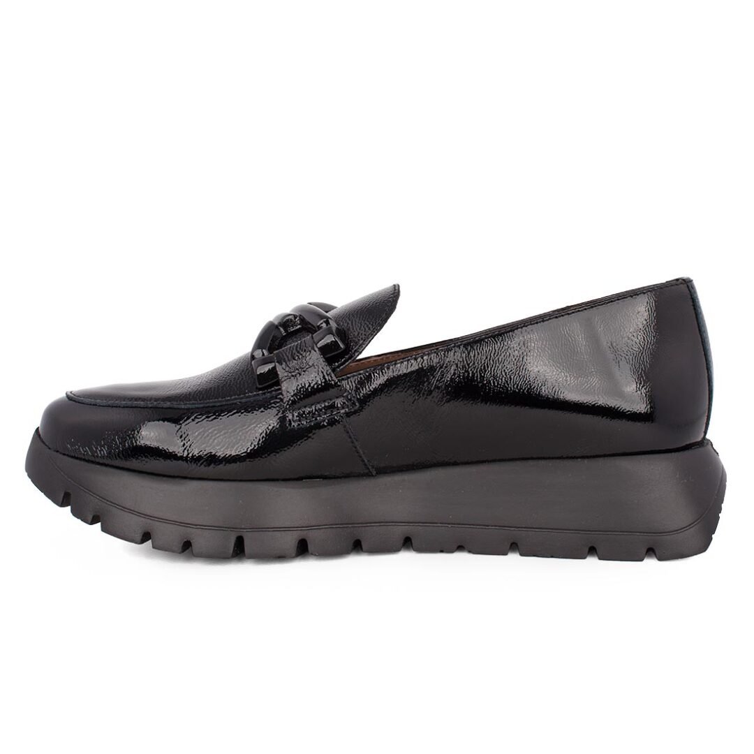 WONDERS ΓΥΝΑΙΚΕΙΑ ΔΕΡΜΑΤΙΝΑ LOAFERS A-2474 BLACK LACK - Image 3