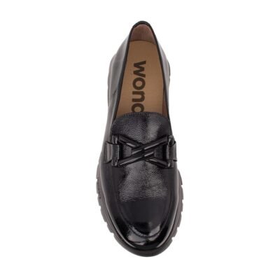 WONDERS ΓΥΝΑΙΚΕΙΑ ΔΕΡΜΑΤΙΝΑ LOAFERS A-2474 BLACK LACK - Image 5