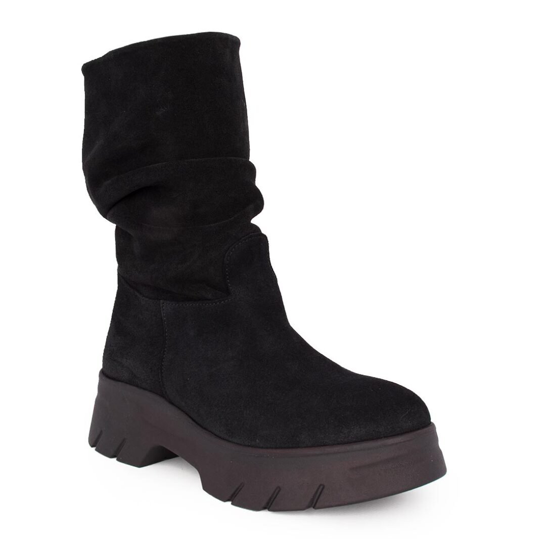 KOMIS & KOMIS ΓΥΝΑΙΚΕΙΑ ΔΕΡΜΑΤΙΝΑ ΜΠΟΤΑΚΙΑ A2501 BLACK SUEDE - Image 2