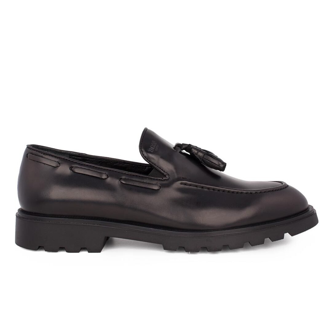 BOSS SHOES ΑΝΔΡΙΚΑ ΔΕΡΜΑΤΙΝΑ LOAFERS A7576 BLACK DAKKAR