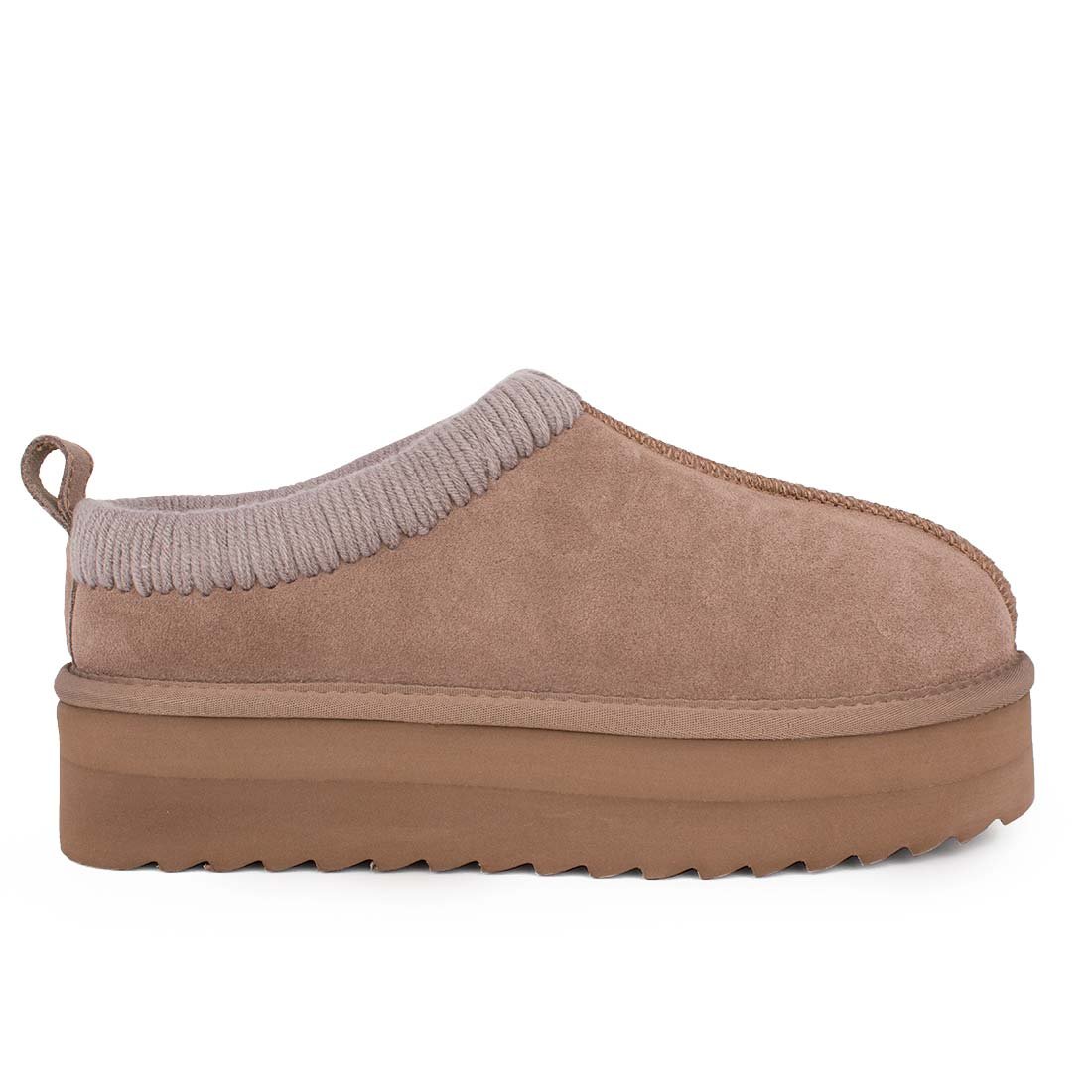 COLORS OF CALIFORNIA ΓΥΝΑΙΚΕΙΑ ΔΕΡΜΑΤΙΝΑ ΧΕΙΜΕΡΙΝΑ SLIPPERS YWPLA13 TAUPE SUEDE