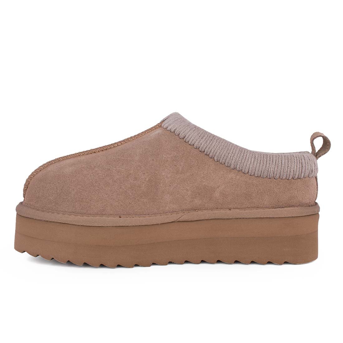 COLORS OF CALIFORNIA ΓΥΝΑΙΚΕΙΑ ΔΕΡΜΑΤΙΝΑ ΧΕΙΜΕΡΙΝΑ SLIPPERS YWPLA13 TAUPE SUEDE - Image 3