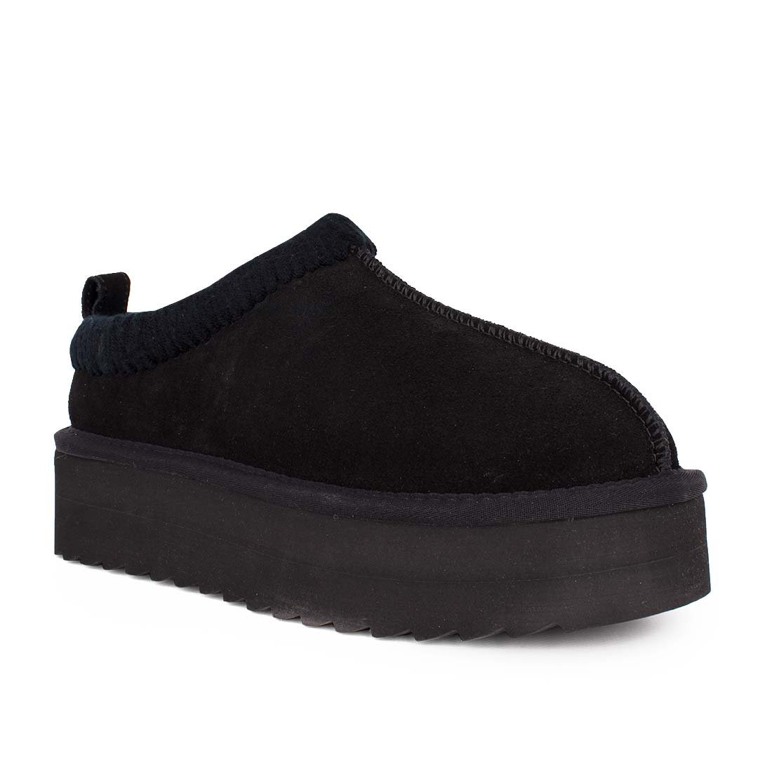 COLORS OF CALIFORNIA ΓΥΝΑΙΚΕΙΑ ΔΕΡΜΑΤΙΝΑ ΧΕΙΜΕΡΙΝΑ SLIPPERS YWPLA13 BLACK SUEDE - Image 2
