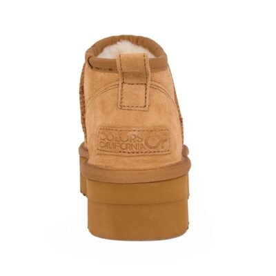 COLORS OF CALIFORNIA ΓΥΝΑΙΚΕΙΑ ΔΕΡΜΑΤΙΝΑ ΧΕΙΜΕΡΙΝΑ ΜΠΟΤΑΚΙΑ YWPLA01 TAN SUEDE - Image 3