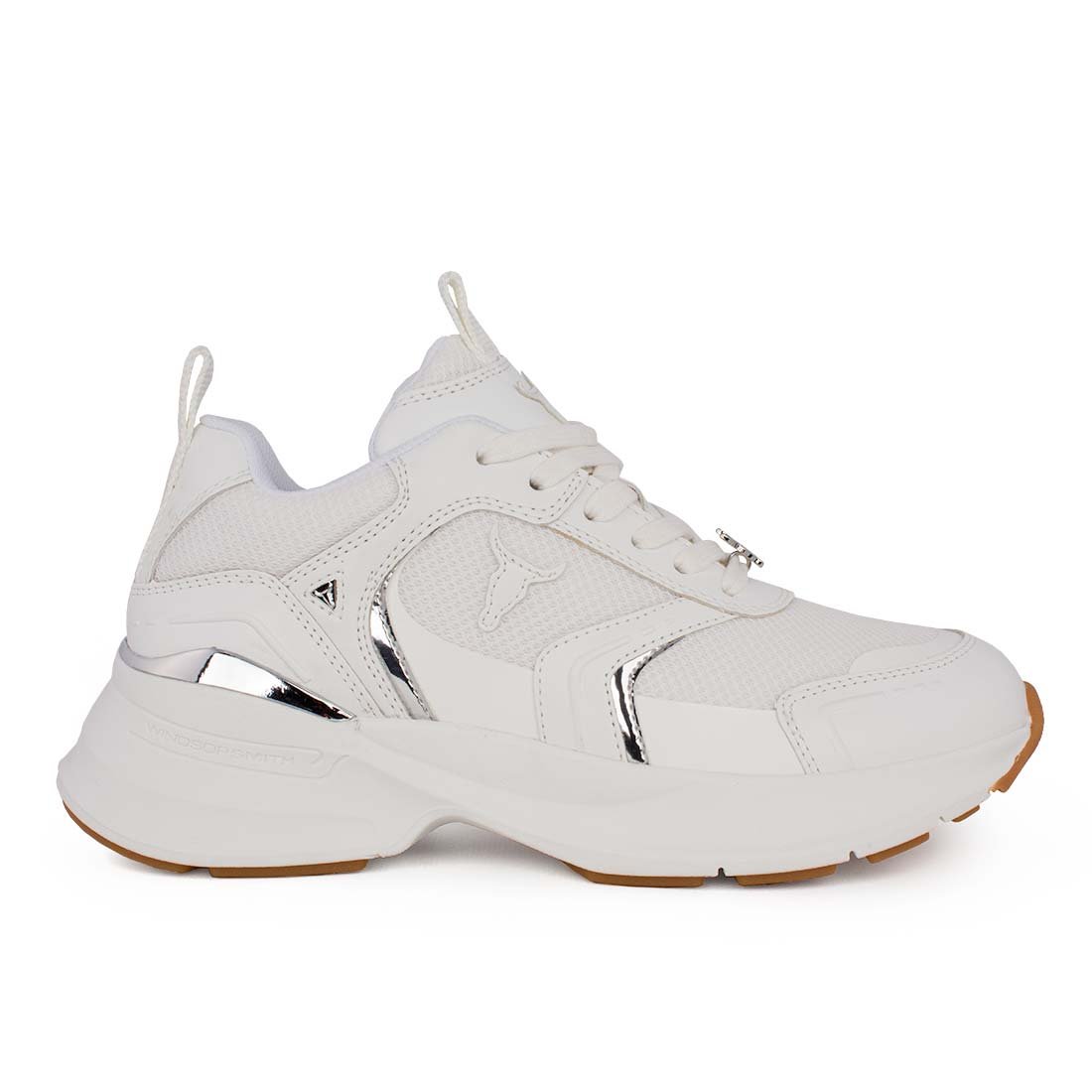 WINDSOR SMITH ΓΥΝΑΙΚΕΙΑ ΔΕΡΜΑΤΙΝΑ SNEAKERS KNOCKOUT MET WHITE/SILVER