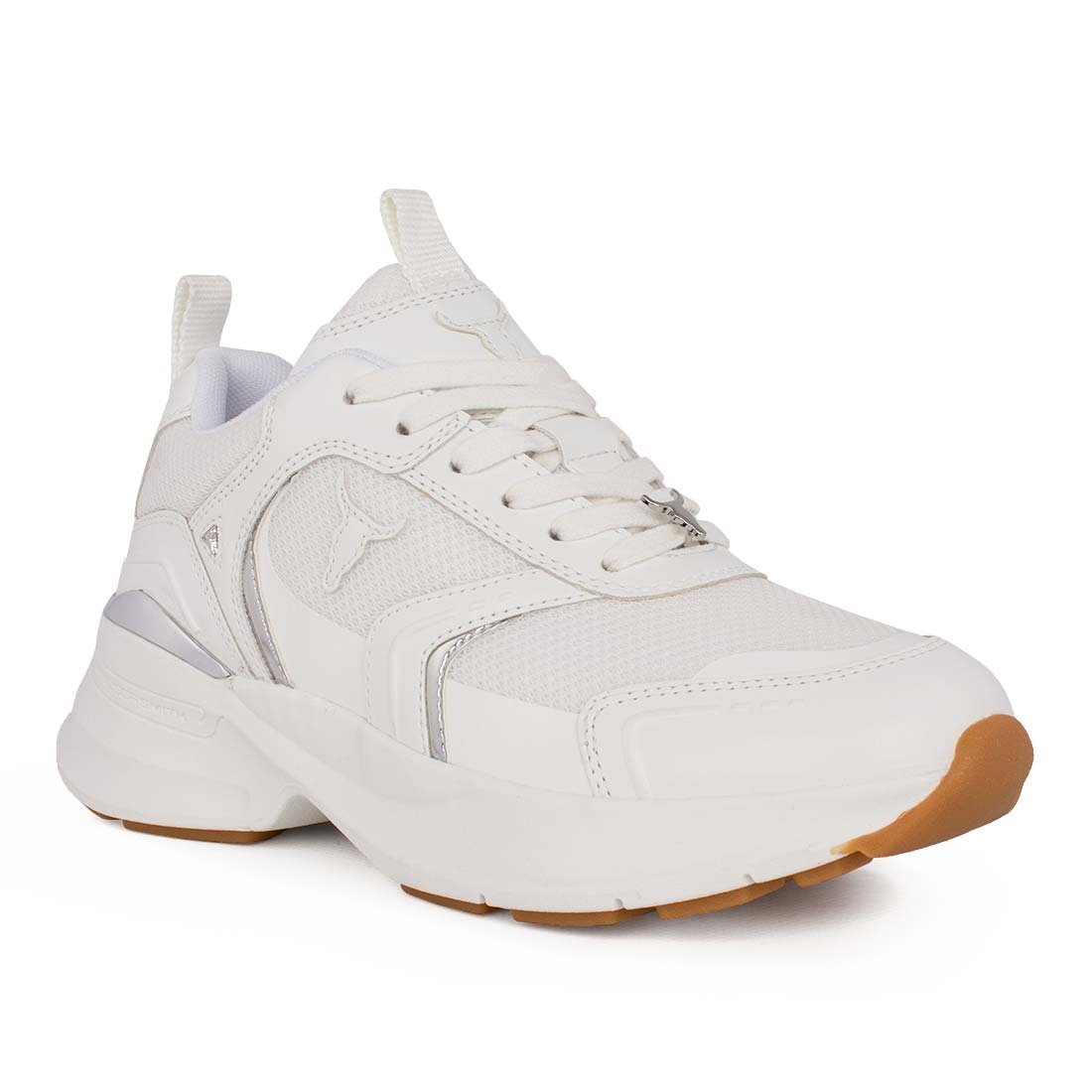 WINDSOR SMITH ΓΥΝΑΙΚΕΙΑ ΔΕΡΜΑΤΙΝΑ SNEAKERS KNOCKOUT MET WHITE/SILVER - Image 2