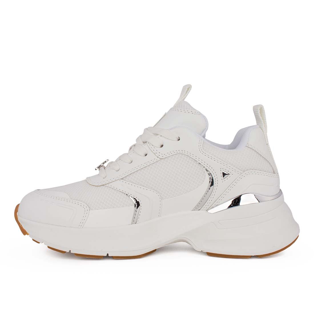 WINDSOR SMITH ΓΥΝΑΙΚΕΙΑ ΔΕΡΜΑΤΙΝΑ SNEAKERS KNOCKOUT MET WHITE/SILVER - Image 3