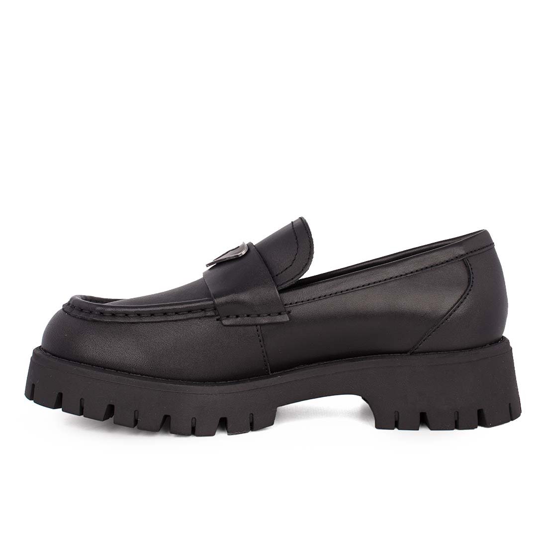 WINDSOR SMITH ΓΥΝΑΙΚΕΙΑ ΔΕΡΜΑΤΙΝΑ LOAFERS THRONE FLATS BLACK - Image 3