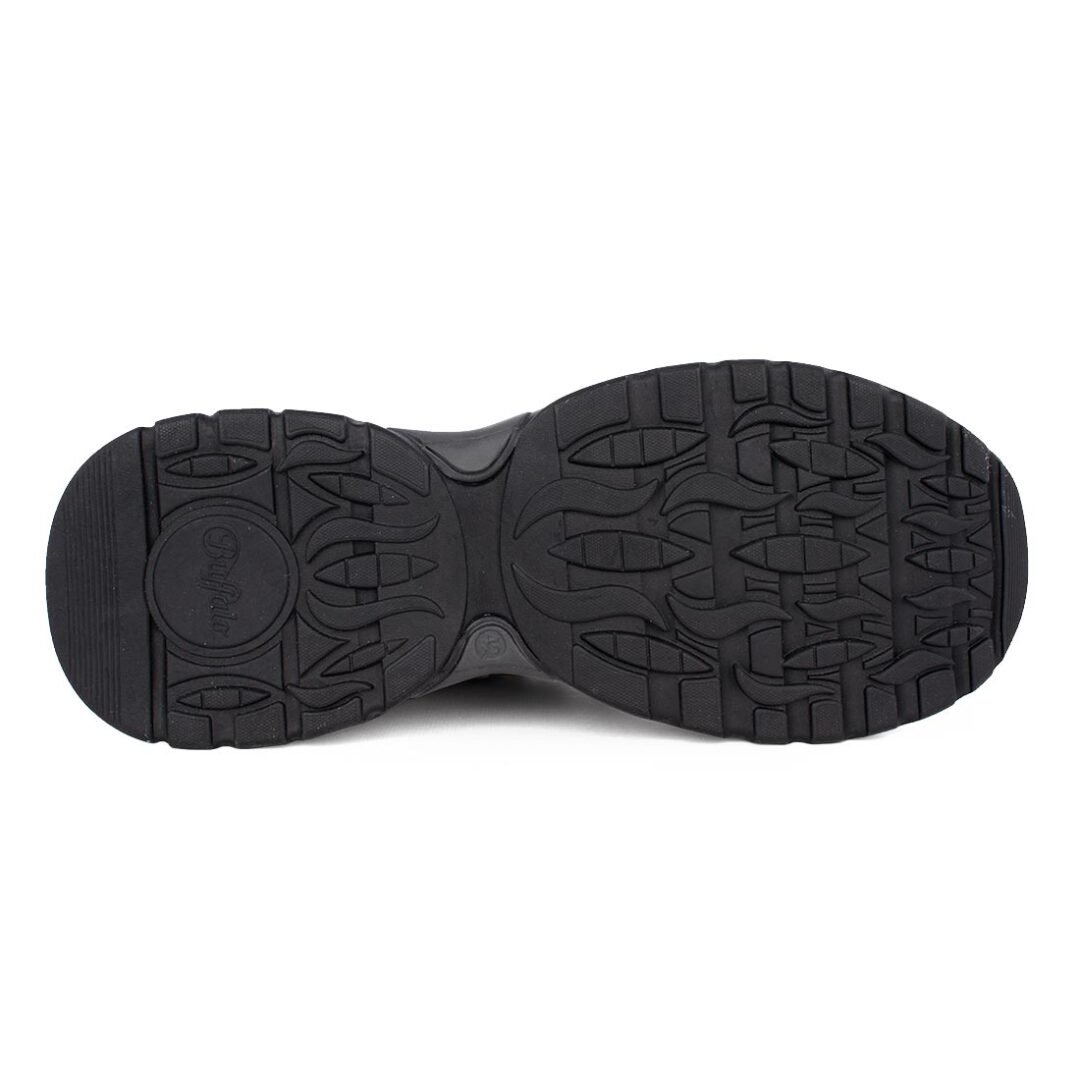 BUFFALO ΑΝΔΡΙΚΑ ΥΦΑΣΜΑΤΙΝΑ SNEAKERS TRIPLET HOLLOW VNTG BLACK/SILVER VEGAN NAPPA/MESH - Image 5