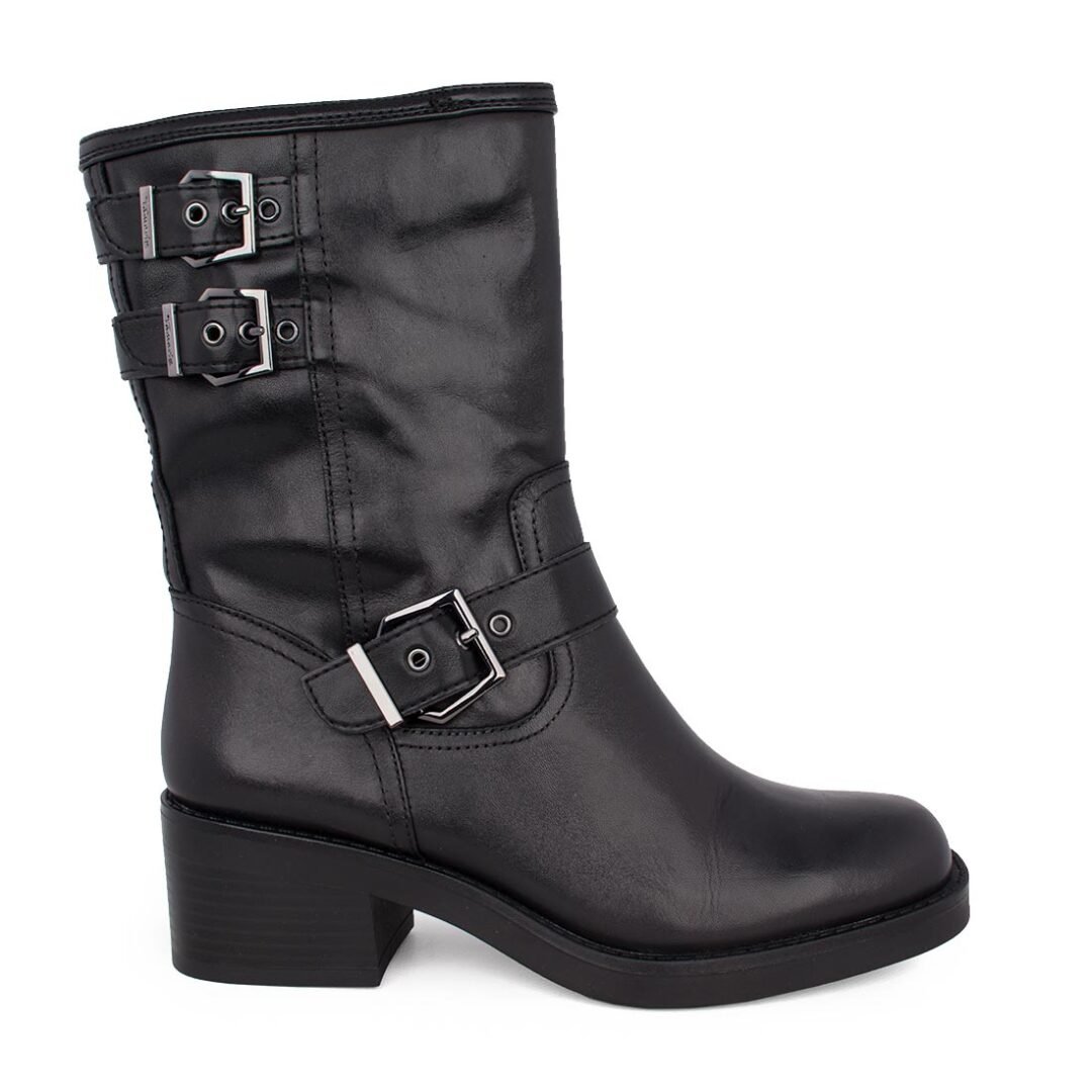 TAMARIS ΓΥΝΑΙΚΕΙΑ ΔΕΡΜΑΤΙΝΑ BIKER BOOTS 1-25390-43 001 BLACK
