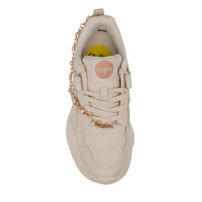 BUFFALO ΓΥΝΑΙΚΕΙΑ SNEAKERS BLISS CHAIN CREAM/GOLD VEGAN NAPPA - Image 6
