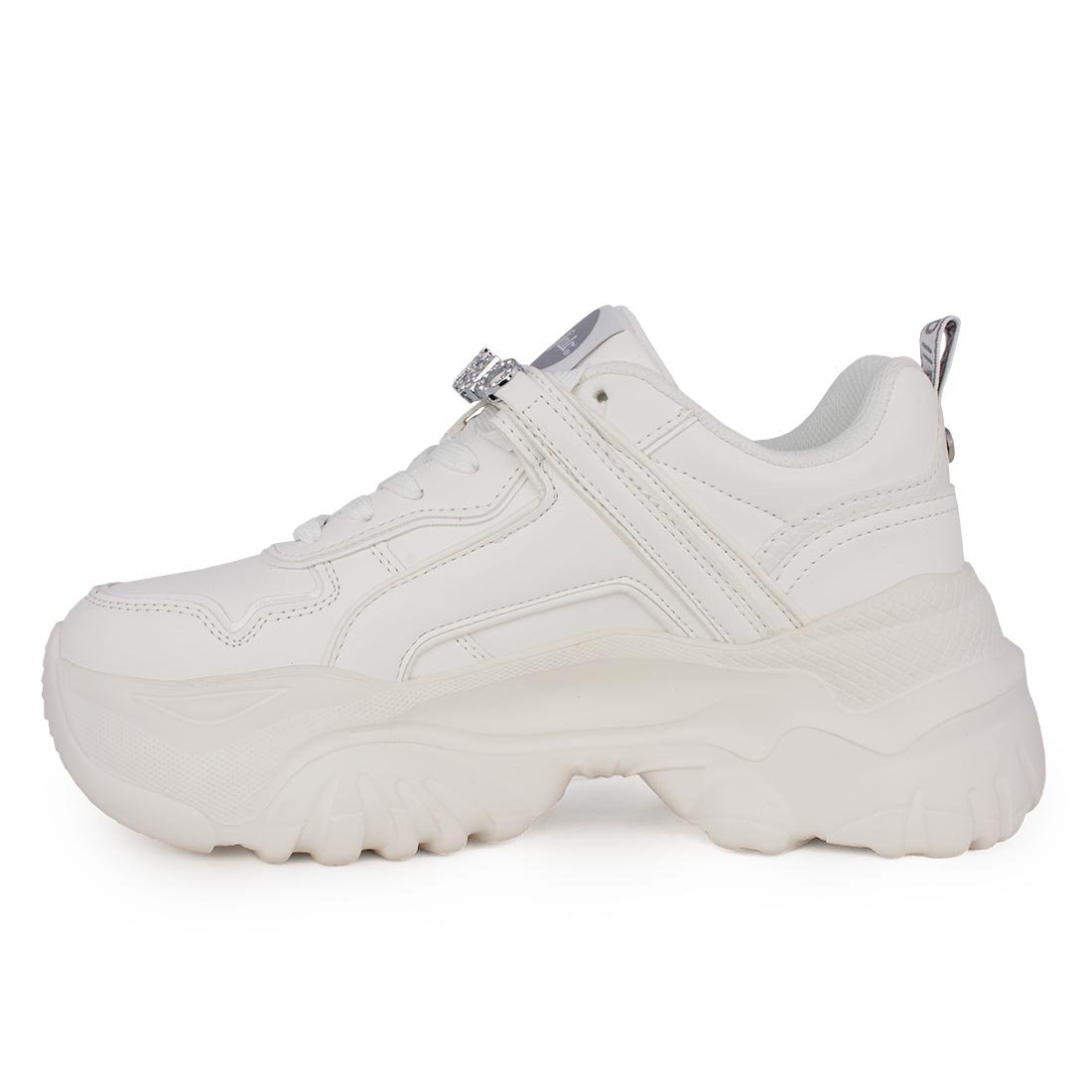BUFFALO ΓΥΝΑΙΚΕΙΑ SNEAKERS BLISS GLAM WHITE/SILVER VEGAN NAPPA - Image 3