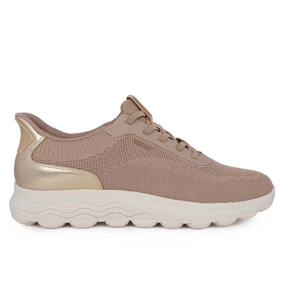 GEOX ΥΦΑΣΜΑΤΙΝΑ COMFORT SNEAKERS D SPHERICA PLUS A LIGHT TAUPE/GOLD