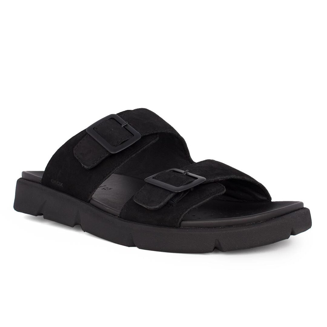 GEOX ΑΝΔΡΙΚΑ ΔΕΡΜΑΤΙΝΑ ΣΑΝΔΑΛΙΑ U XAND 2S A BLACK - Image 2