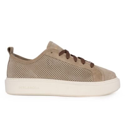 PERLAMODA ΑΝΔΡΙΚΑ ΔΕΡΜΑΤΙΝΑ SNEAKERS 7101 F BEIGE SUEDE