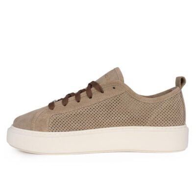PERLAMODA ΑΝΔΡΙΚΑ ΔΕΡΜΑΤΙΝΑ SNEAKERS 7101 F BEIGE SUEDE - Image 3