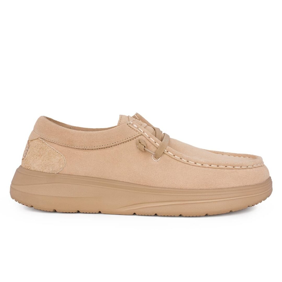 HEY DUDE ΑΝΔΡΙΚΑ ΔΕΡΜΑΤΙΝΑ ΜΟΚΑΣΙΝΙΑ WALLY COMF SUEDE TAN