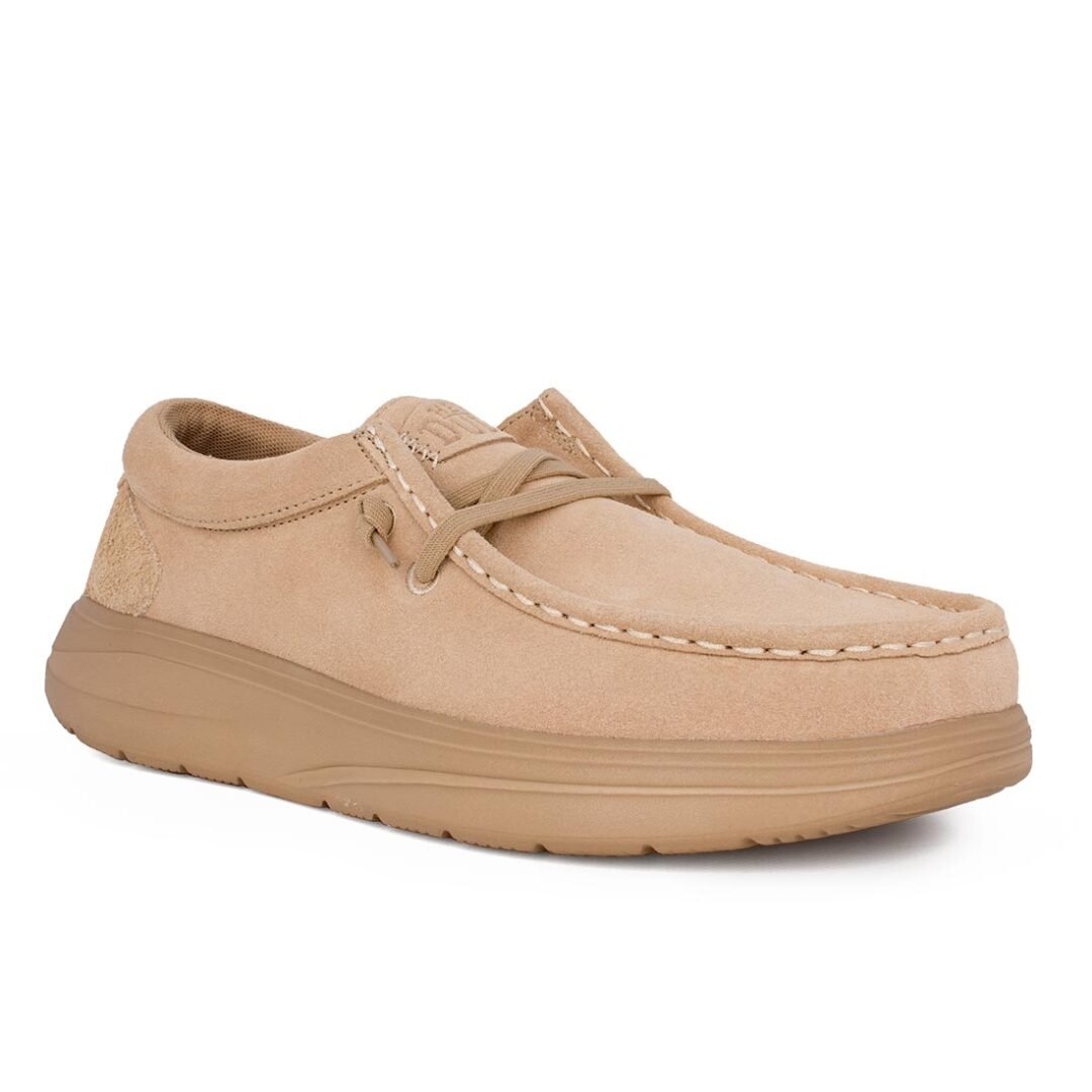 HEY DUDE ΑΝΔΡΙΚΑ ΔΕΡΜΑΤΙΝΑ ΜΟΚΑΣΙΝΙΑ WALLY COMF SUEDE TAN - Image 2
