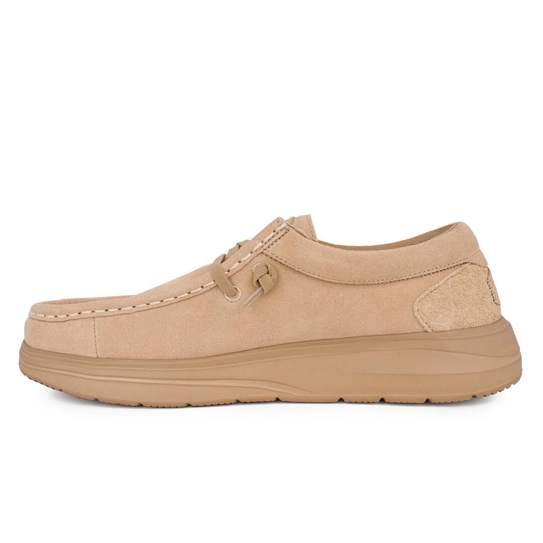 HEY DUDE ΑΝΔΡΙΚΑ ΔΕΡΜΑΤΙΝΑ ΜΟΚΑΣΙΝΙΑ WALLY COMF SUEDE TAN - Image 3