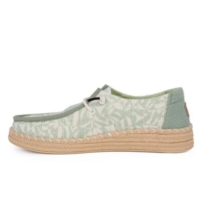 HEY DUDE ΓΥΝΑΙΚΕΙΑ ΠΑΝΙΝΑ ΜΟΚΑΣΙΝΙΑ WENDY ESPADRILLE RETRO PALM CELADON GREEN/WHITE - Image 3