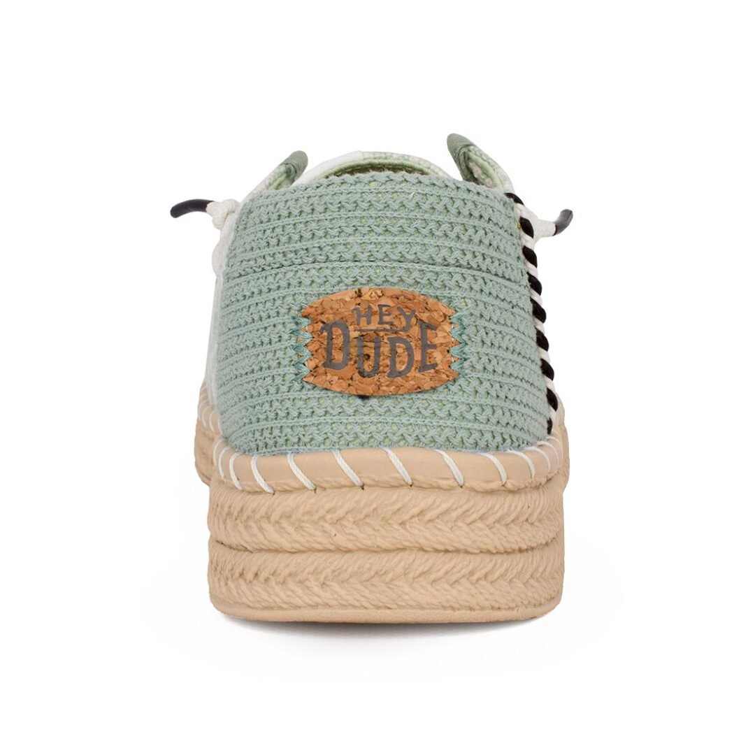 HEY DUDE ΓΥΝΑΙΚΕΙΑ ΠΑΝΙΝΑ ΜΟΚΑΣΙΝΙΑ WENDY ESPADRILLE RETRO PALM CELADON GREEN/WHITE - Image 4