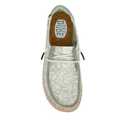 HEY DUDE ΓΥΝΑΙΚΕΙΑ ΠΑΝΙΝΑ ΜΟΚΑΣΙΝΙΑ WENDY ESPADRILLE RETRO PALM CELADON GREEN/WHITE - Image 6