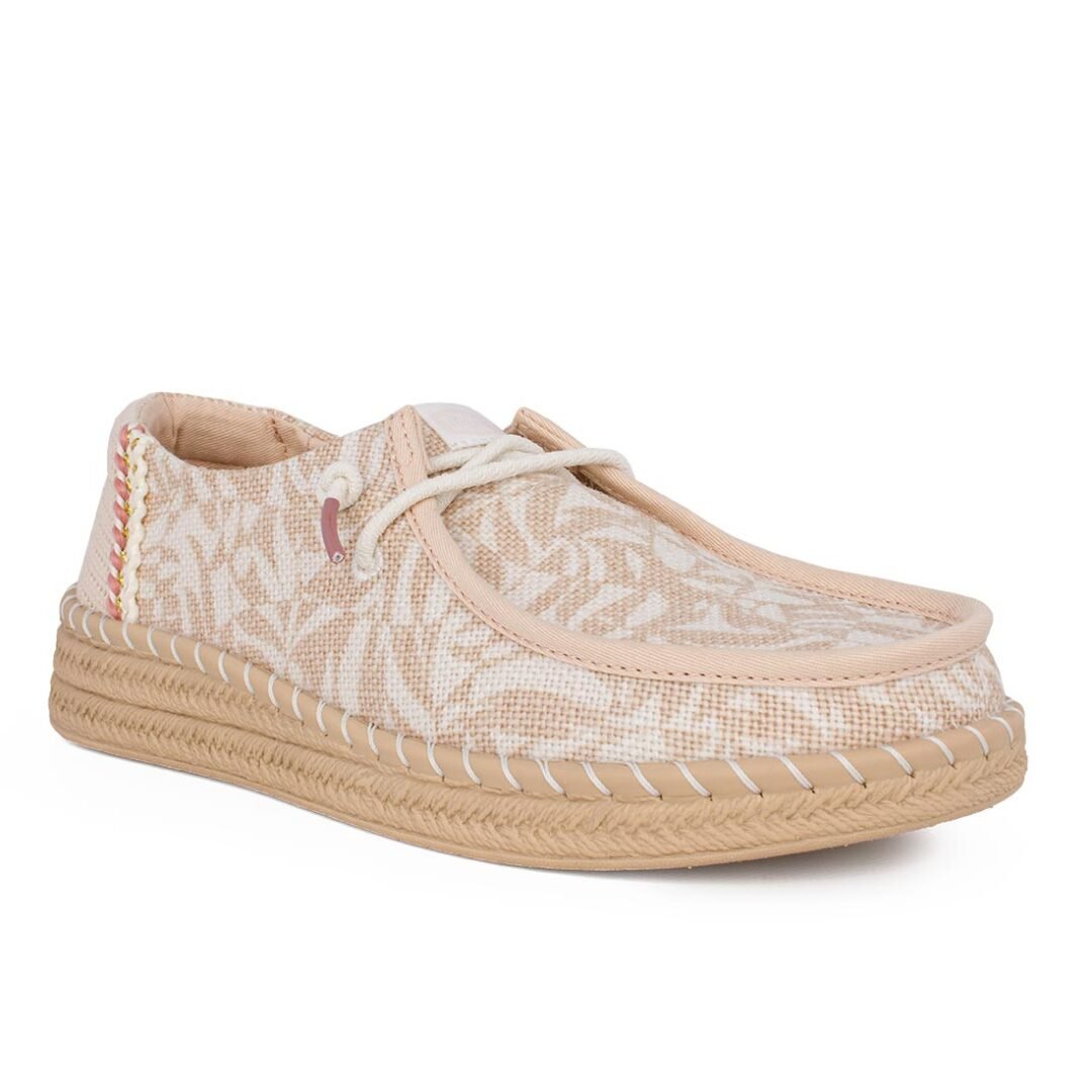 HEY DUDE ΓΥΝΑΙΚΕΙΑ ΠΑΝΙΝΑ ΜΟΚΑΣΙΝΙΑ WENDY ESPADRILLE RETRO PALM PALE PINK/WHITE - Image 2