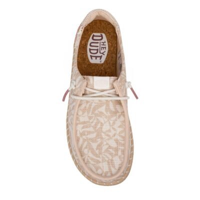 HEY DUDE ΓΥΝΑΙΚΕΙΑ ΠΑΝΙΝΑ ΜΟΚΑΣΙΝΙΑ WENDY ESPADRILLE RETRO PALM PALE PINK/WHITE - Image 6