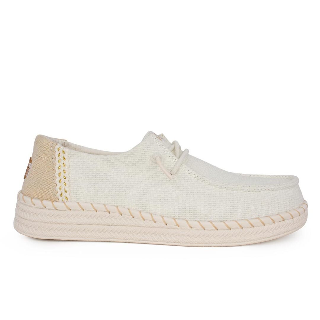 HEY DUDE ΓΥΝΑΙΚΕΙΑ ΠΑΝΙΝΑ ΜΟΚΑΣΙΝΙΑ WENDY ESPADRILLE WOVEN WHITE