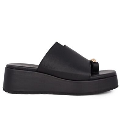 KOMIS & KOMIS ΓΥΝΑΙΚΕΙΕΣ ΔΕΡΜΑΤΙΝΕΣ FLATFORM ΠΑΝΤΟΦΛΕΣ C79 BLACK