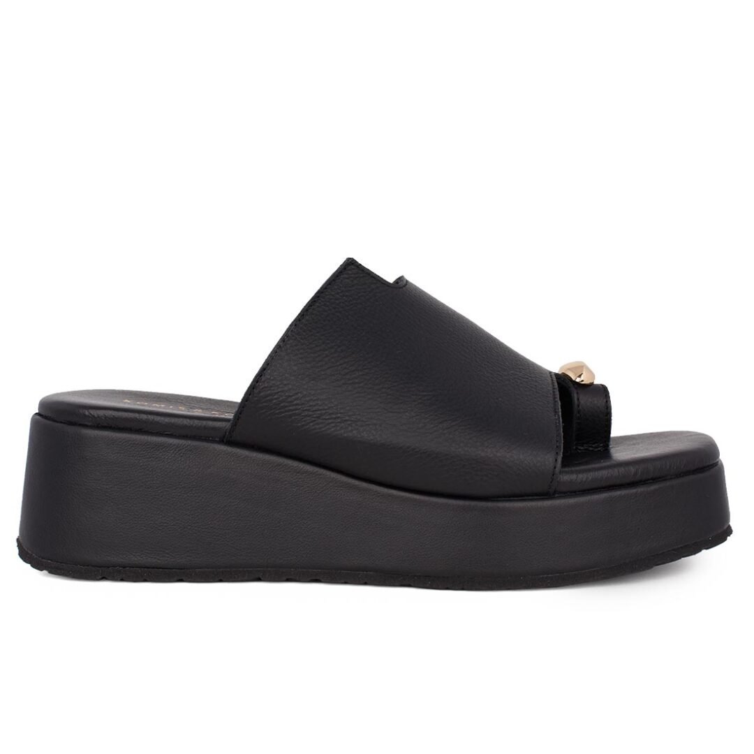 KOMIS & KOMIS ΓΥΝΑΙΚΕΙΕΣ ΔΕΡΜΑΤΙΝΕΣ FLATFORM ΠΑΝΤΟΦΛΕΣ C79 BLACK
