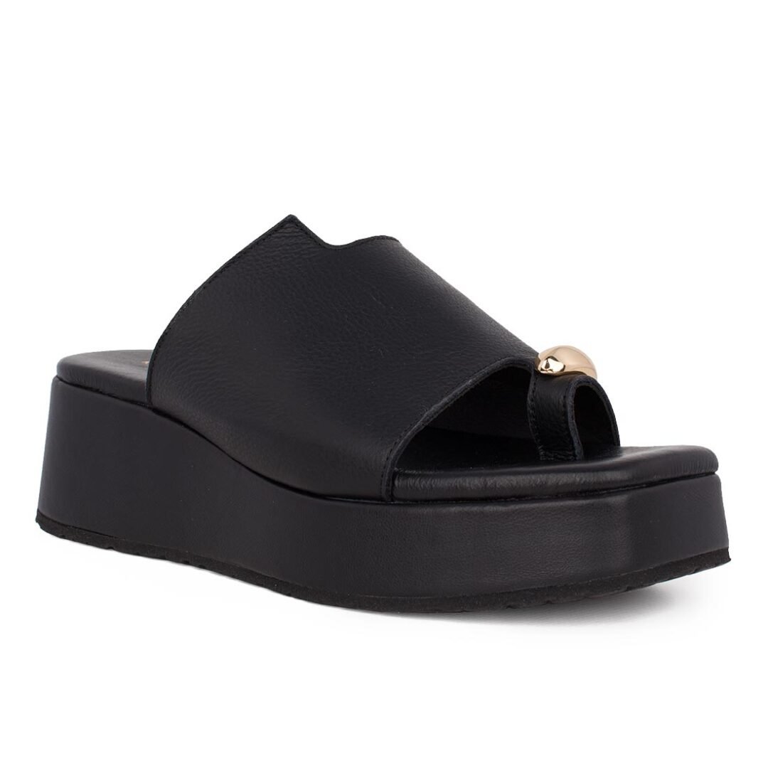 KOMIS & KOMIS ΓΥΝΑΙΚΕΙΕΣ ΔΕΡΜΑΤΙΝΕΣ FLATFORM ΠΑΝΤΟΦΛΕΣ C79 BLACK - Image 2