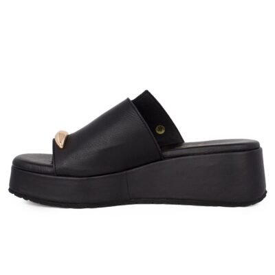 KOMIS & KOMIS ΓΥΝΑΙΚΕΙΕΣ ΔΕΡΜΑΤΙΝΕΣ FLATFORM ΠΑΝΤΟΦΛΕΣ C79 BLACK - Image 3