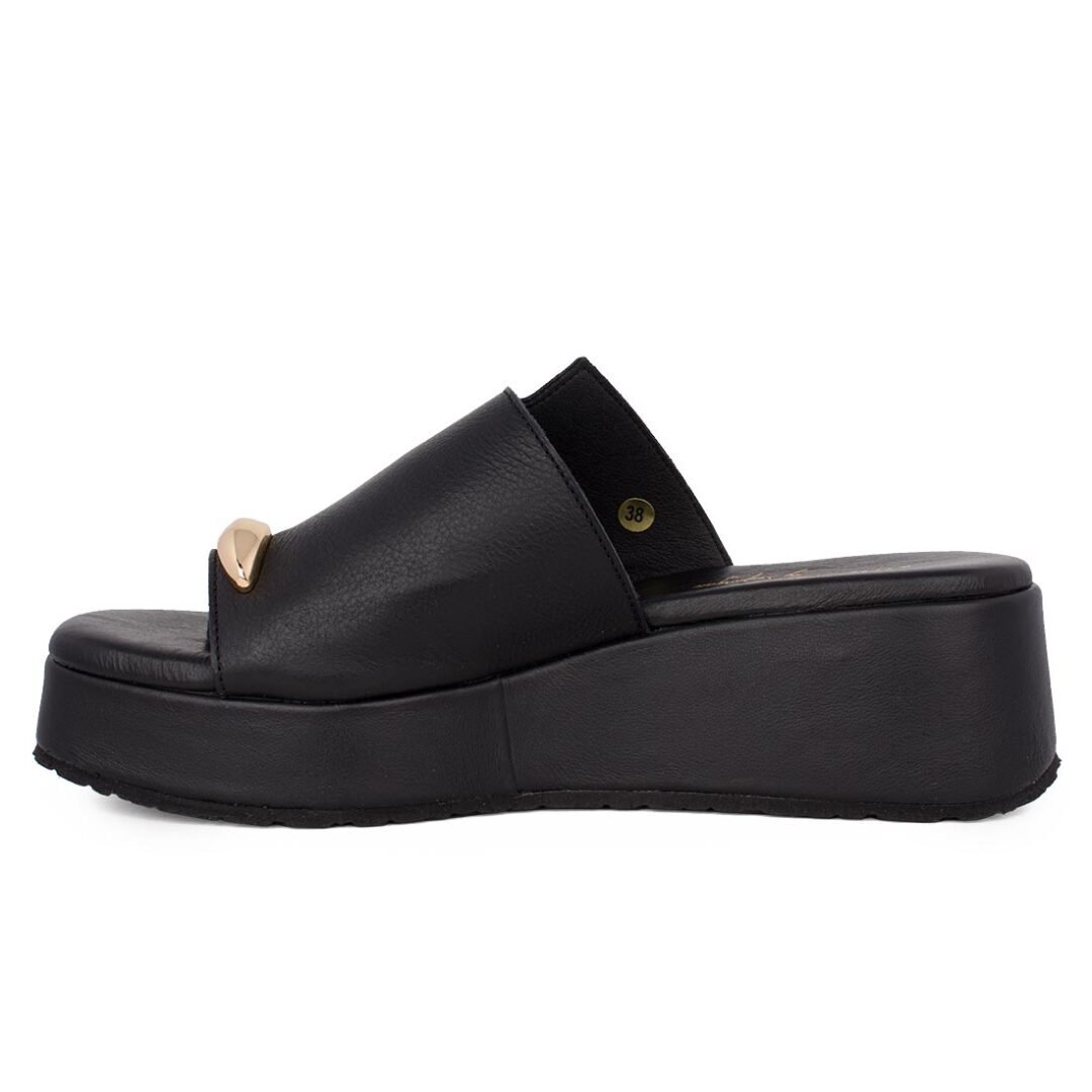 KOMIS & KOMIS ΓΥΝΑΙΚΕΙΕΣ ΔΕΡΜΑΤΙΝΕΣ FLATFORM ΠΑΝΤΟΦΛΕΣ C79 BLACK - Image 3