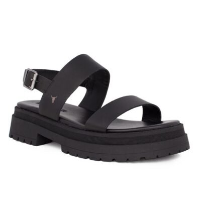 WINDSOR SMITH ΓΥΝΑΙΚΕΙΑ ΔΕΡΜΑΤΙΝΑ ΣΠΟΡ ΠΕΔΙΛΑ LOYALTY BLACK - Image 2