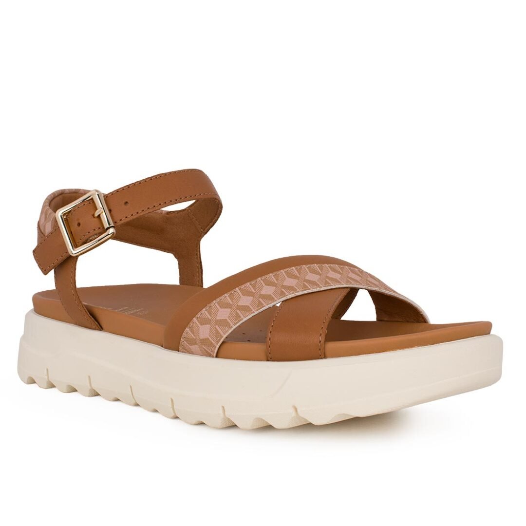 GEOX ΓΥΝΑΙΚΕΙΑ ΔΕΡΜΑΤΙΝΑ COMFORT ΠΕΔΙΛΑ D XAND 2.1S B CAMEL/NUDE - Image 2