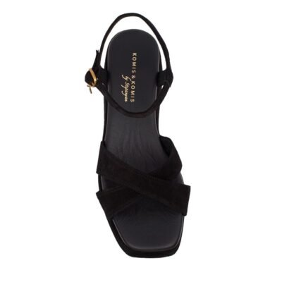 KOMIS & KOMIS ΓΥΝΑΙΚΕΙΑ ΔΕΡΜΑΤΙΝΑ FLATFORM ΠΕΔΙΛΑ C77 BLACK SUEDE - Image 5