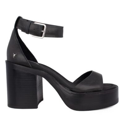 WINDSOR SMITH ΓΥΝΑΙΚΕΙΑ ΔΕΡΜΑΤΙΝΑ ΠΕΔΙΛΑ BITTEN BLACK