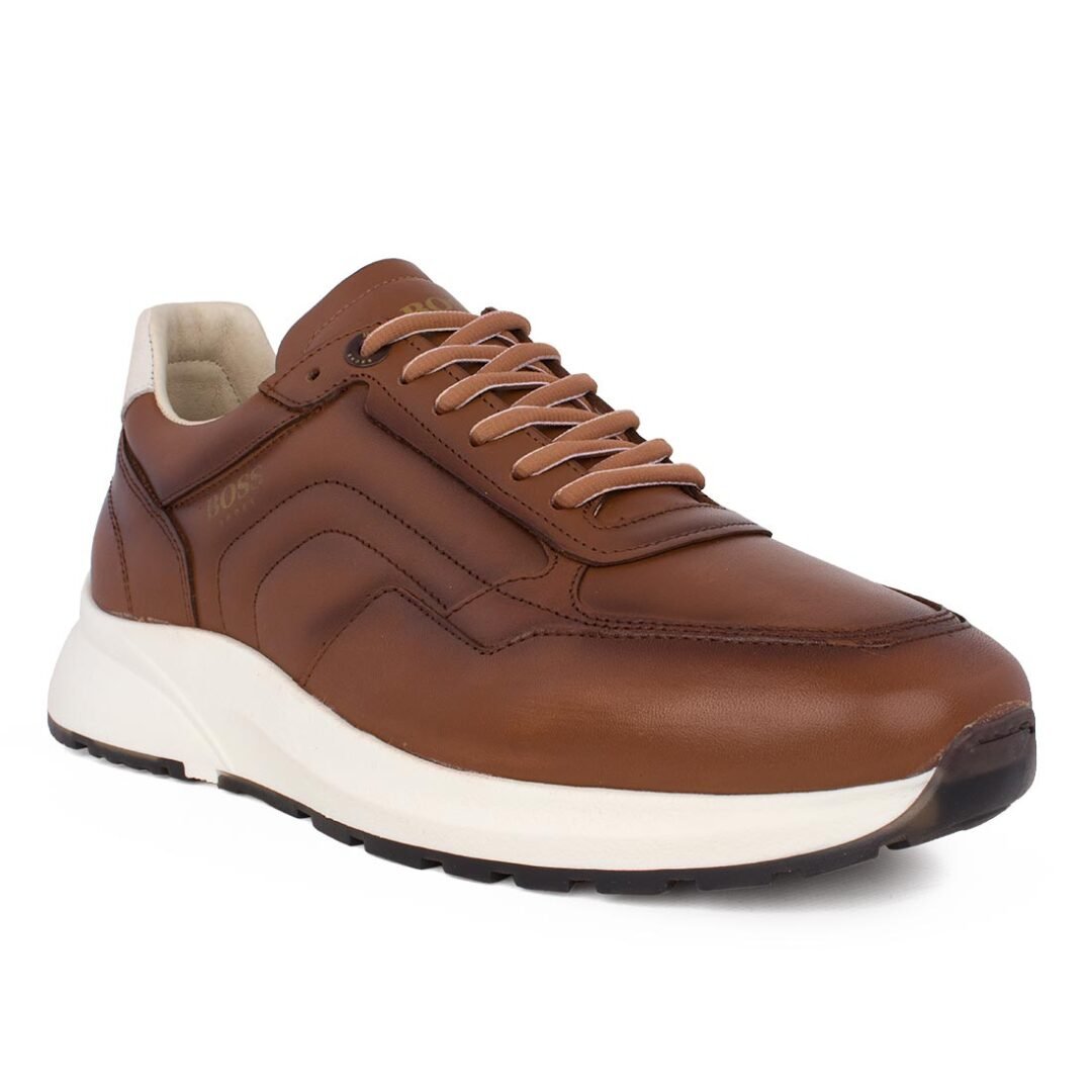 BOSS SHOES ΑΝΔΡΙΚΑ ΔΕΡΜΑΤΙΝΑ SNEAKERS B190/A COGNAC BURN - Image 2