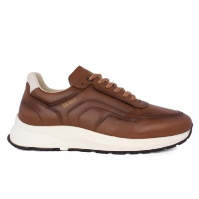 BOSS SHOES ΑΝΔΡΙΚΑ ΔΕΡΜΑΤΙΝΑ SNEAKERS B190/A COGNAC BURN