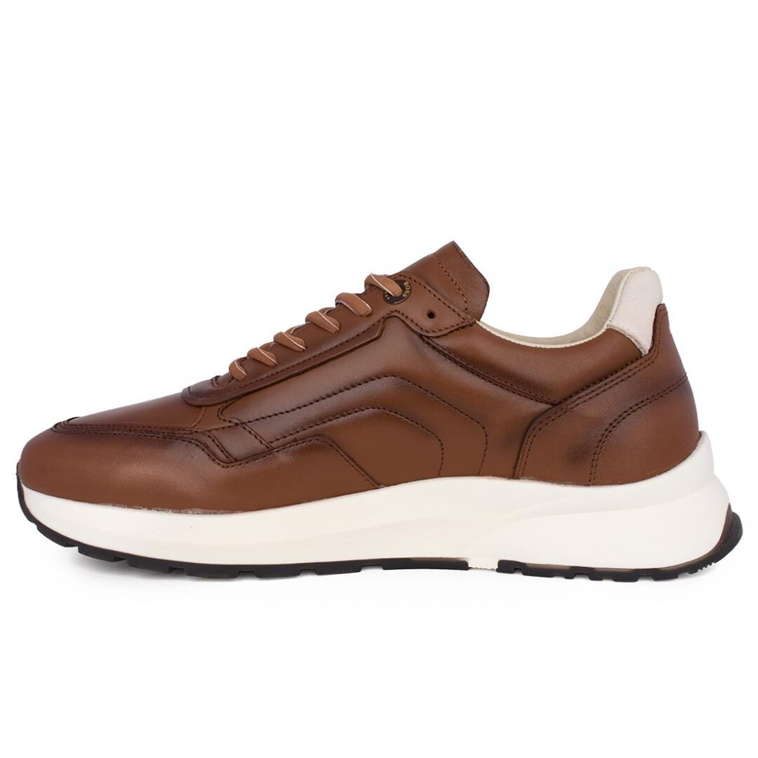 BOSS SHOES ΑΝΔΡΙΚΑ ΔΕΡΜΑΤΙΝΑ SNEAKERS B190/A COGNAC BURN - Image 3