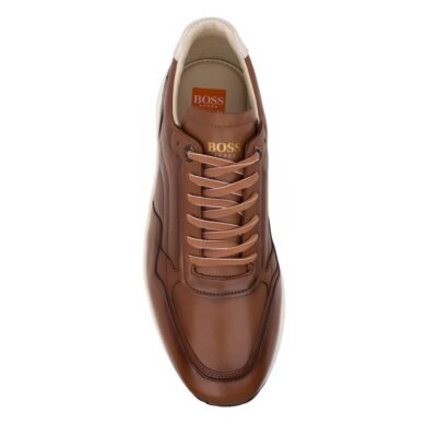 BOSS SHOES ΑΝΔΡΙΚΑ ΔΕΡΜΑΤΙΝΑ SNEAKERS B190/A COGNAC BURN - Image 6