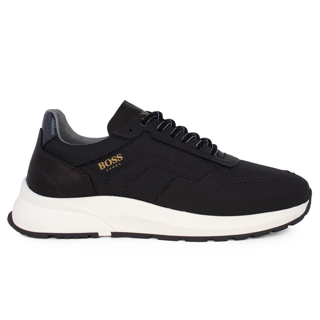 BOSS SHOES ΑΝΔΡΙΚΑ ΔΕΡΜΑΤΙΝΑ SNEAKERS B190/A BLACK MONTREAL