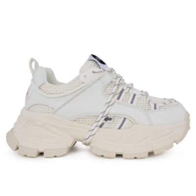 BUFFALO ΓΥΝΑΙΚΕΙΑ ΥΦΑΣΜΑΤΙΝΑ SNEAKERS SATURN LACE WHITE VEGAN NAPPA
