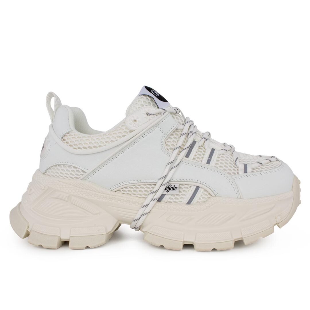 BUFFALO ΓΥΝΑΙΚΕΙΑ ΥΦΑΣΜΑΤΙΝΑ SNEAKERS SATURN LACE WHITE VEGAN NAPPA