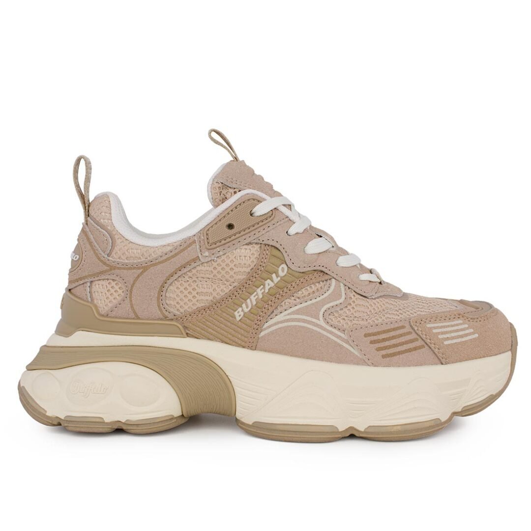 BUFFALO ΓΥΝΑΙΚΕΙΑ SNEAKERS TRUCK CREAM/BEIGE VEGAN NUBUCK