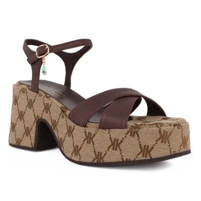 KOMIS & KOMIS ΓΥΝΑΙΚΕΙΑ ΥΦΑΣΜΑΤΙΝΑ FLATFORM ΠΕΔΙΛΑ C803 BROWN - Image 2