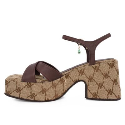 KOMIS & KOMIS ΓΥΝΑΙΚΕΙΑ ΥΦΑΣΜΑΤΙΝΑ FLATFORM ΠΕΔΙΛΑ C803 BROWN - Image 3