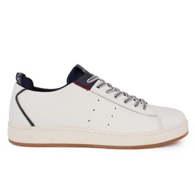 REPLAY ΑΝΔΡΙΚΑ ΔΕΡΜΑΤΙΝΑ SNEAKERS SMASH PORT RZ3B0024L 0808 OFF WHITE NAVY